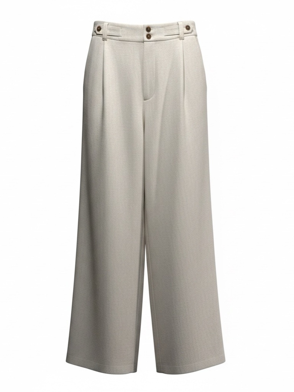 Sienna Sky Wide-Leg High-Waist Pants, Cream, Size Large